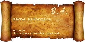 Barna Alfonzina névjegykártya